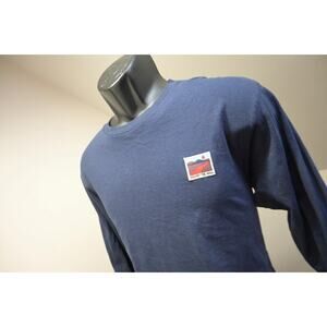 Vans Tee Shirt Blue Classic Fit Long Sleeve Graphic Casual Mens Size Medium